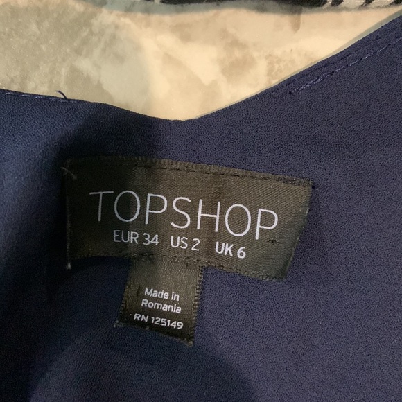 Topshop  blue tank top camisole size 2 - Picture 5 of 8